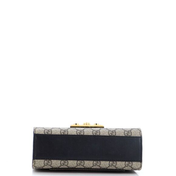 Gucci Padlock Shoulder Bag GG Coated Canvas and Leather Small Black, Brown - Picture 4 of 9